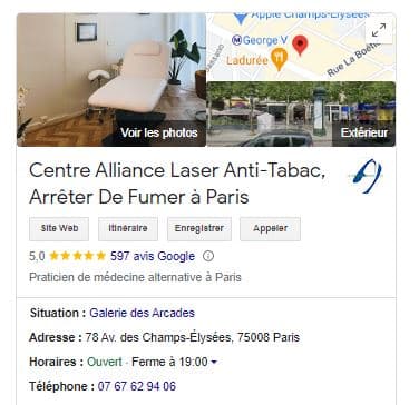 Google My Business Alliance Laser Paris