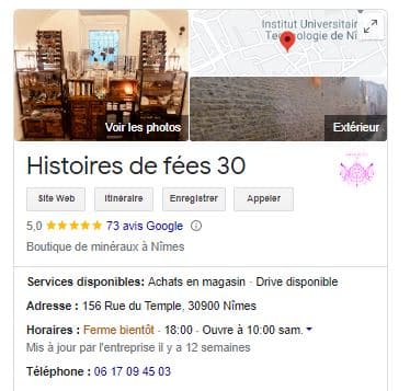 Avis Google d'histoires de fées Nimes