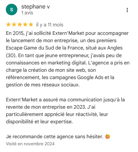 Etude de cas Client N°16 Escape Game Avignon Avis client