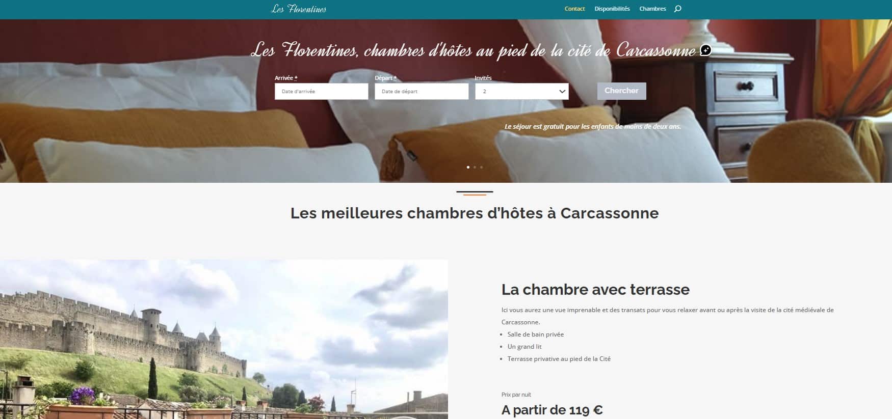 Etude de cas N°12 : Hôtel & Maison d'hôtes Les Florentines à Carcasonne - Agence SEO Avis client
