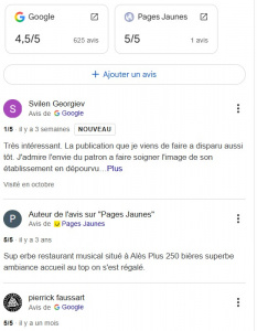 Etude de cas Client N°19 - Bar musical avec la gestion des avis clients