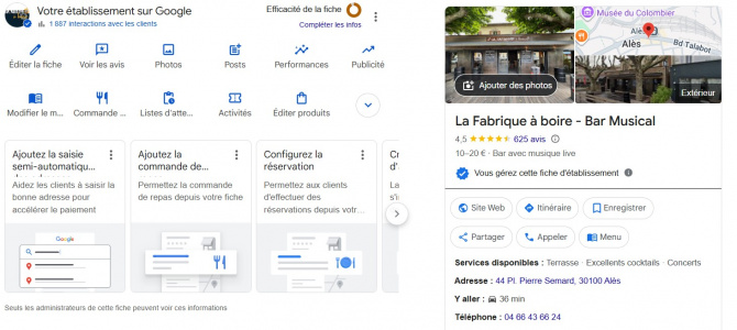 Etude de cas Client N°19 - Bar musical avec la gestion des avis clients