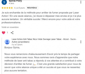 Etude de cas Client Sevrage Laser Avis Client Google