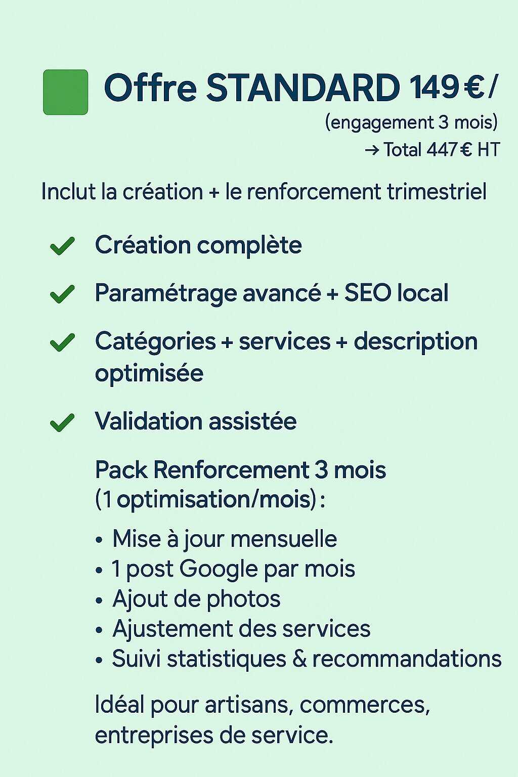 Offre pour la création de votre fiche Google par une équipe Experte en Google