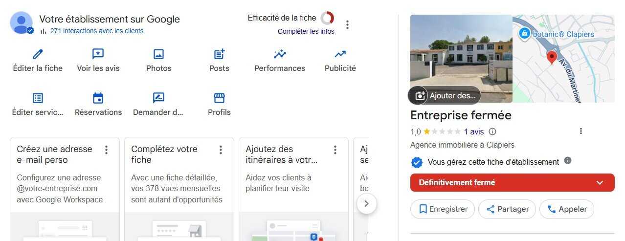 Suppression d’une fausse fiche Google pour une agence immobilière à Montpellier