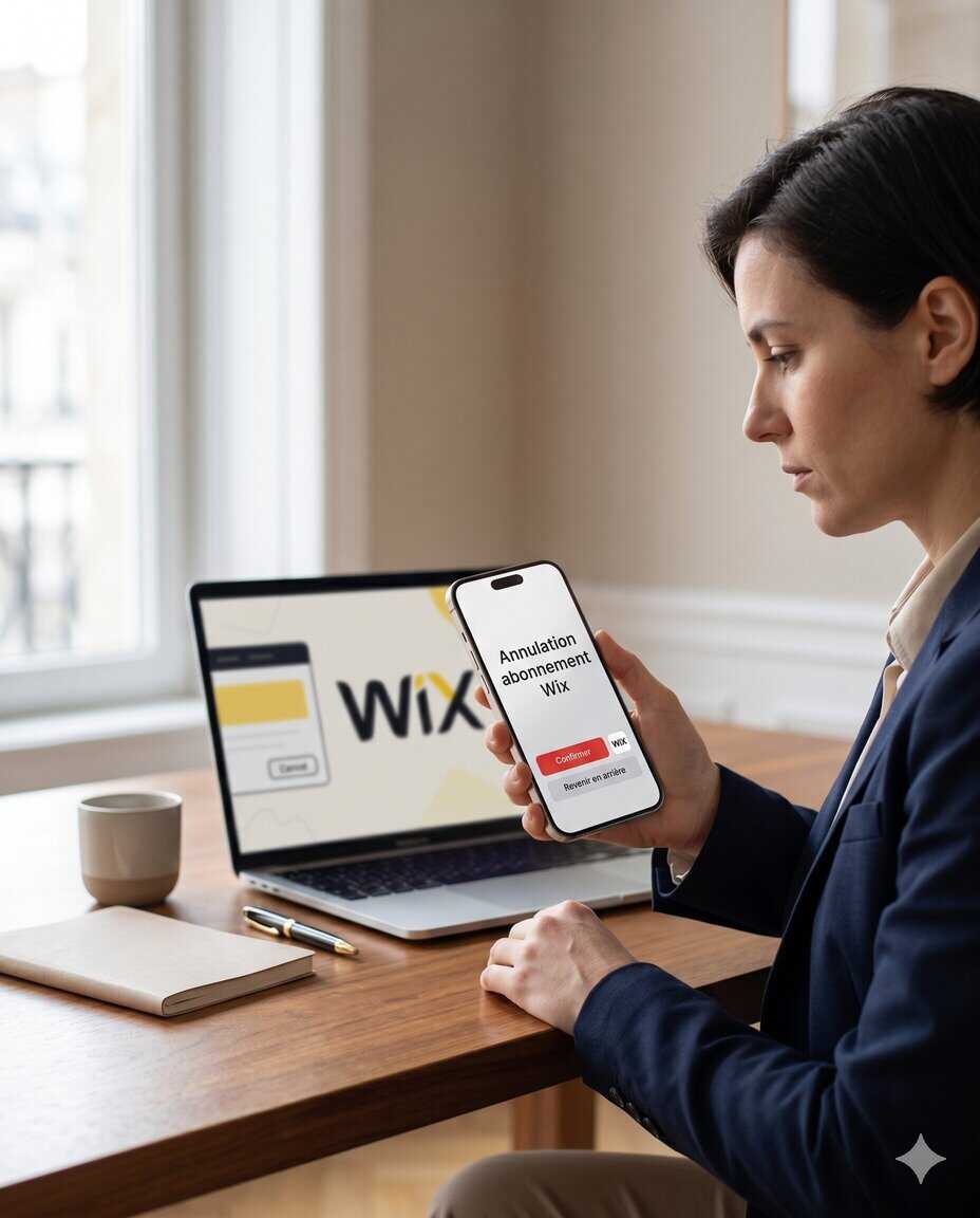 Résiliation d’un abonnement Wix depuis un smartphone avec réflexion sur la migration vers WordPress pour un site professionnel