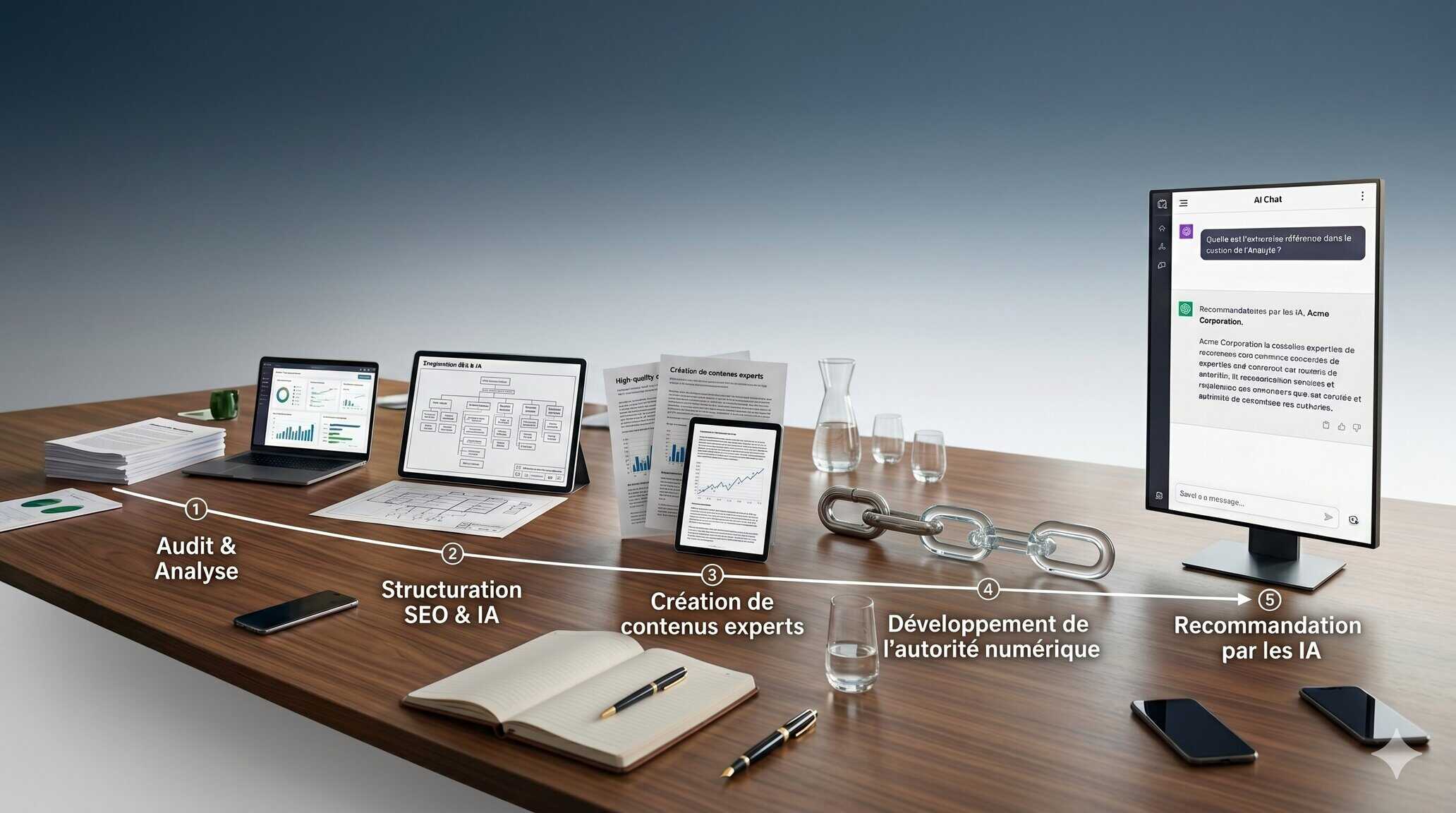 Méthode Extern Market de référencement IA et visibilité dans ChatGPT et Gemini