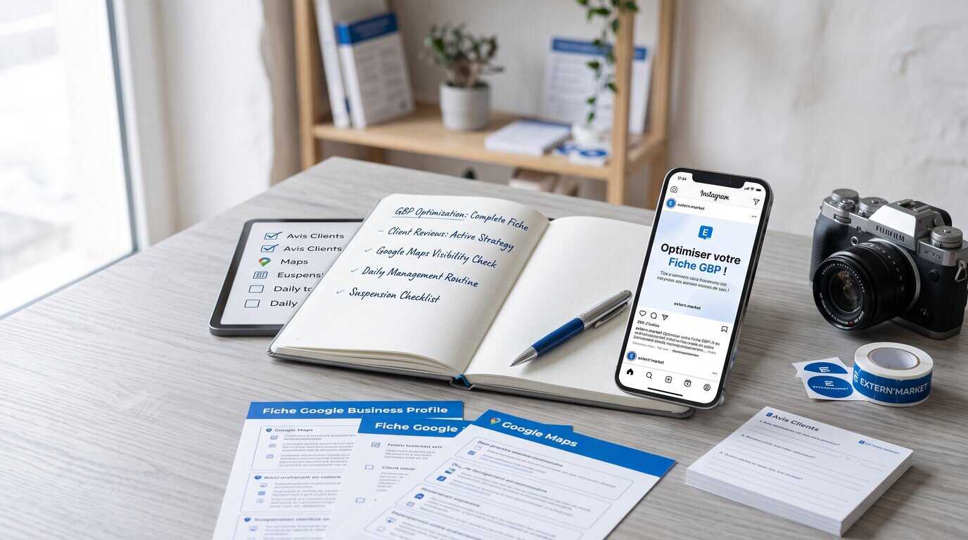 Conseils Google Business Profile et visibilité locale partagés sur Instagram par Extern’Market