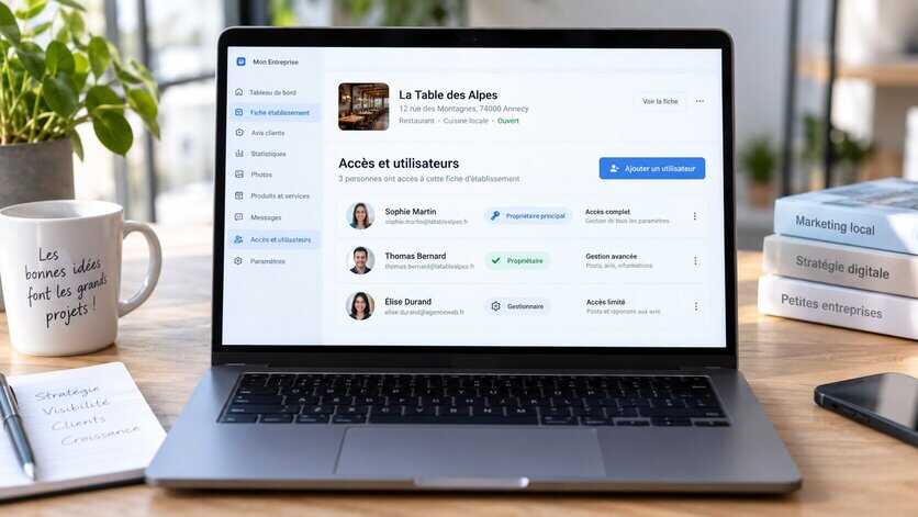 Différents rôles propriétaire et administrateur dans Google Business Profile
