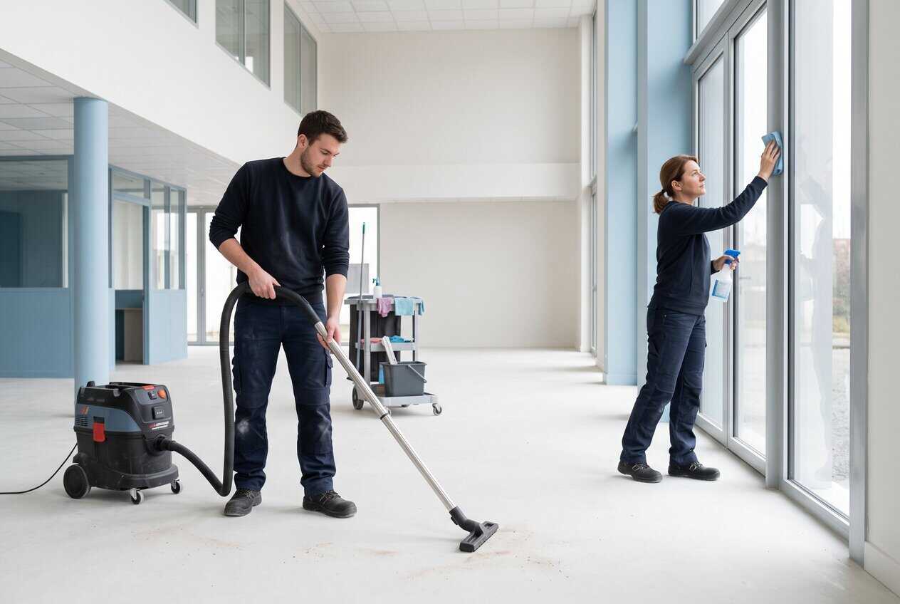 Nettoyage de fin de chantier et remise en état de locaux.